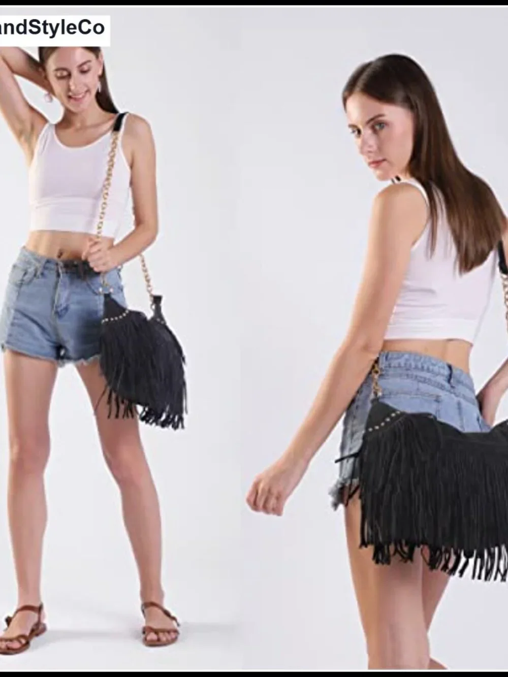 Faux Suede Leather Hobo Bag Tassel Chain Shoulder Purse Women